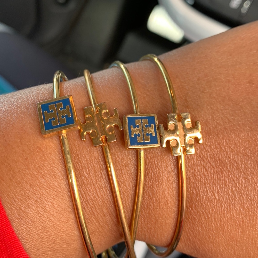 Tory Burch gold bangle bracelets